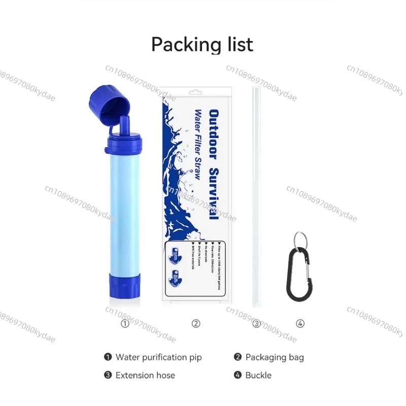 Water Purification Equipment Outdoor Cross-Border Camping Survival Portable Direct Drink Filter 1500L Straw Water Purifier
