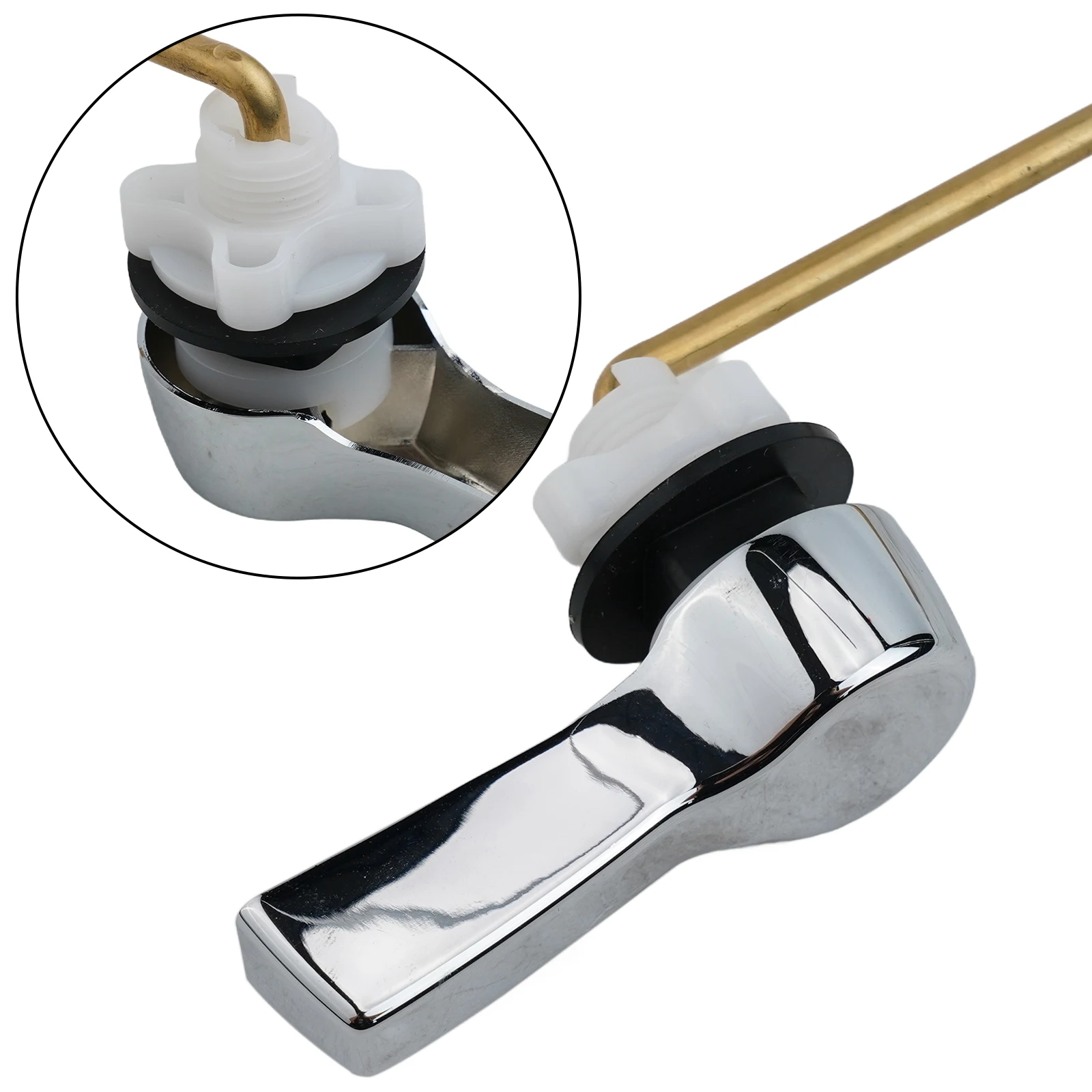 Alignment Flush Handle User Friendly Design Zinc Alloy Chain Easy Installation Sturdy Tank Trip Lever Three Holes