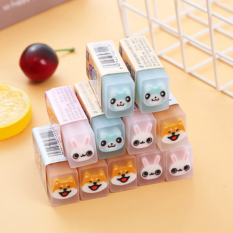 1 Pc Random Cute Cartoon Rubber Eraser Kawaii Stationery For Art Pianting Design Sketch Eraser Stationery