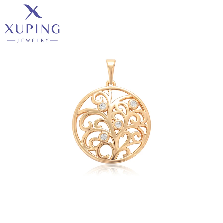 Xuping Jewelry New Arrival Round Copper Alloy Pendant Necklace of Gold Color Women Religion Gift 14P2411907