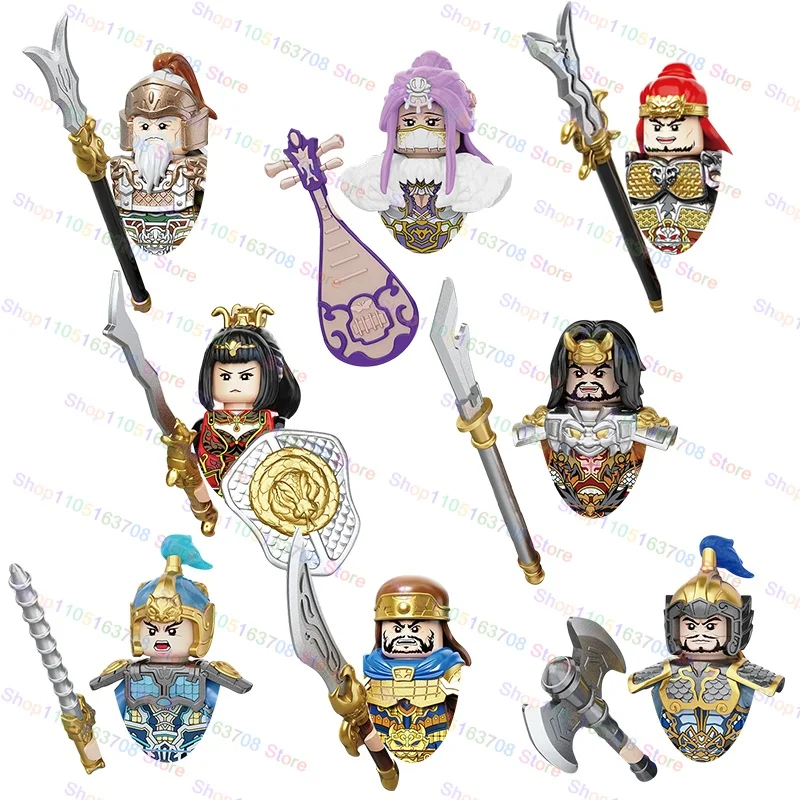 أنيمي الكرتون الممالك الثلاثة تساو شيوان تشيوان ليو باي شخصيات اللبنات اكسسوارات لعب الأطفال هدية الكريسماس