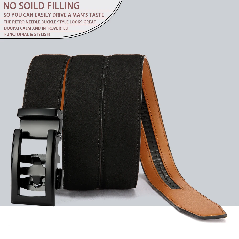 Men's High-quality Genuine Leather Long Needle Buckle Metal Automatic Buckle Men's Belt Strap Men's Fashion Classic Design