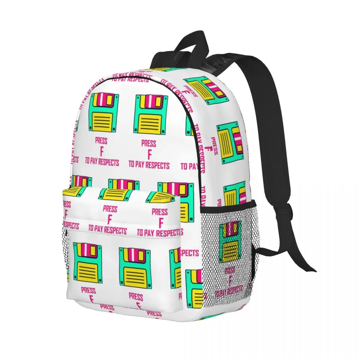 Colorful Neon Floppy Disk For Fans Of 80s Backpacks Teenager Bookbag Cartoon Students School Bags Travel Rucksack Shoulder Bag image 4