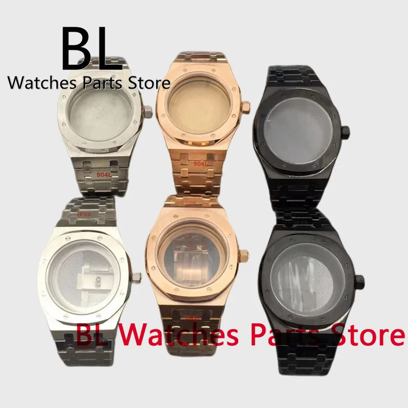 BL 41mm PVD Watch Case Silver Rose Gold Black Stainless Steel Fit NH34 NH35 NH36 ETA2824 PT5000 Movement Sapphire Slass