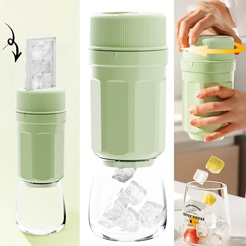 

Rotating Ice Cube Mold with 3 Trays Easy-Release Cup-Shaped Quick-Release Ice Maker Home-Made Ice Cubes for Kitchen Gadgets