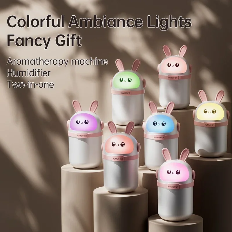 Mini Air Humidifier 180ML Cute Cartoon Color Lights for Car Bedroom Home Gift