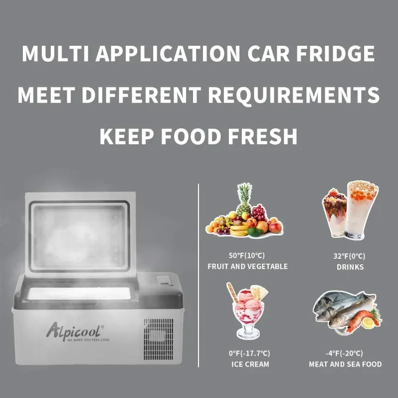 Alpicool C20 Portable Car Freezer 12 Volt Refrigerator 21 Quart (20 Liter) Fast Cooling 12V Car Fridge -4℉~68℉