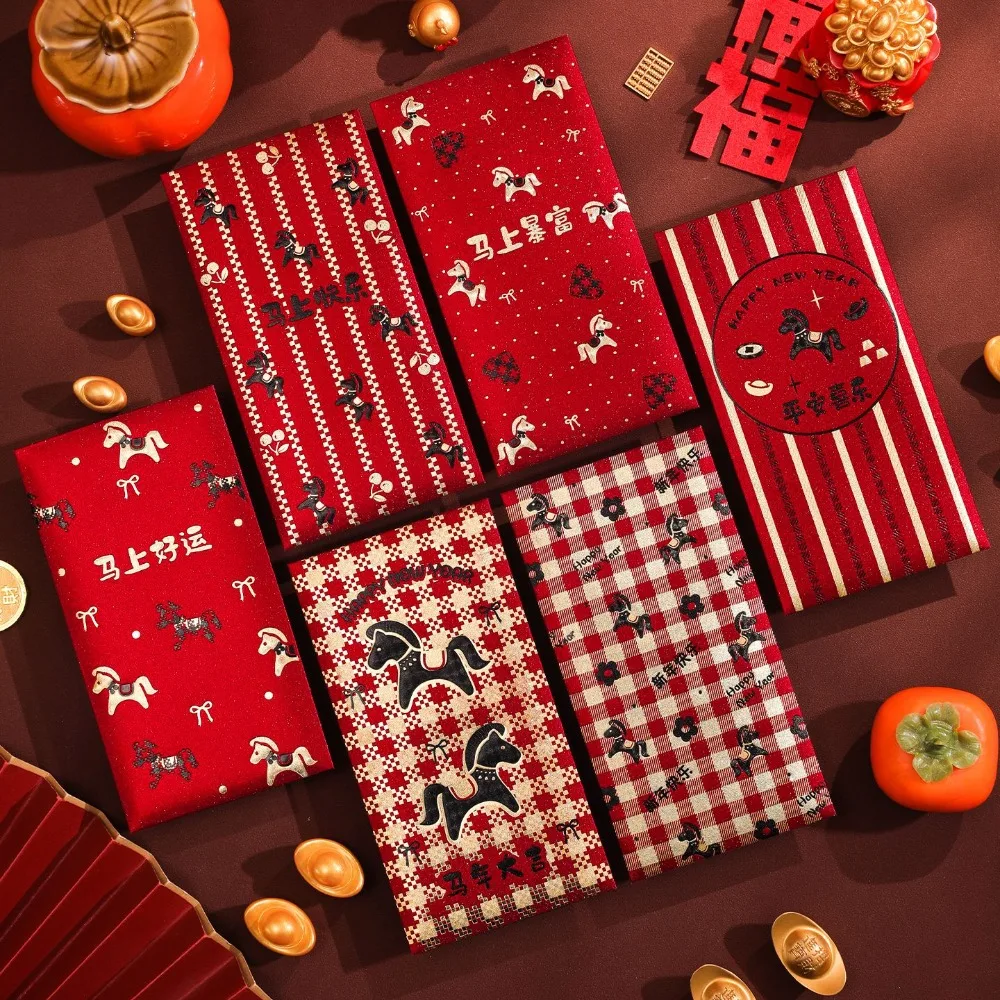 6Pcs Lucky Red Enve…