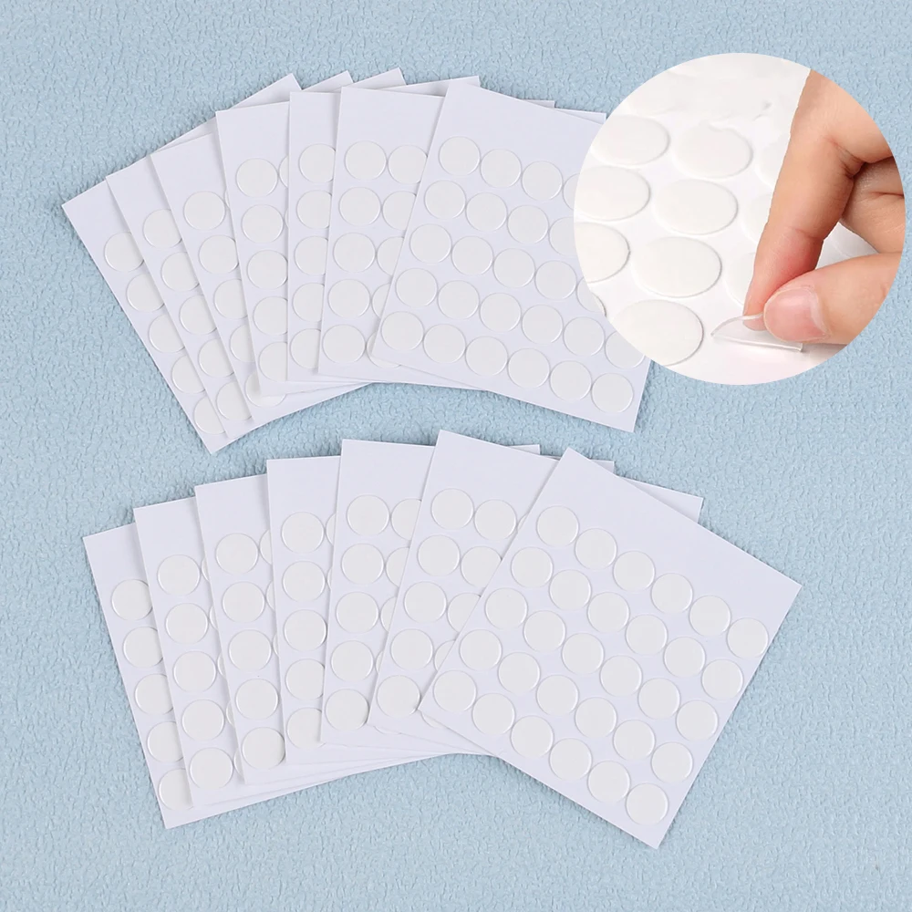 10Sheets Acrylic Double-Sided Adhesive Tape Round 10mm*30 Grains No Trace Nano Waterproof Adhesive Sticker Home Party Decor