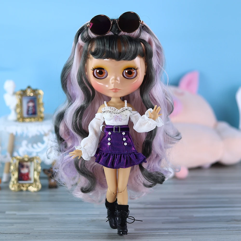 ICY DBS Blyth Doll tan Skin Joint Body Glossy Face Special Hair Color Set Doll DIY SD Gift Toy