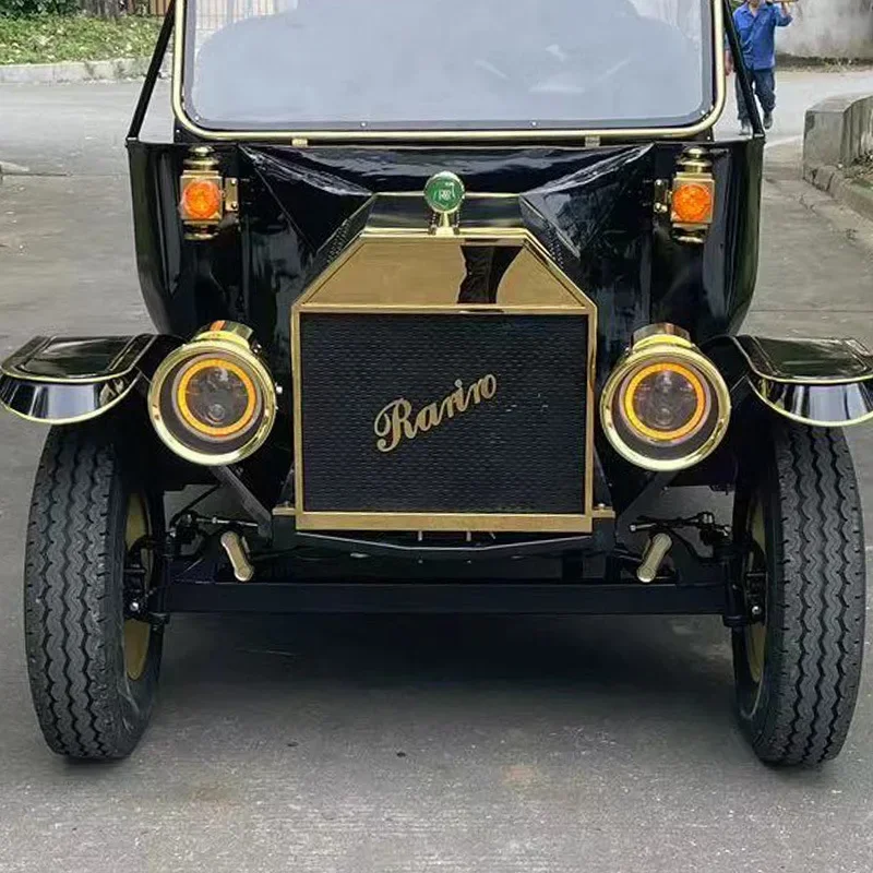 Carrinho de golfe multimídia de duas fileiras e cinco assentos, tela grande de 10,3 polegadas, quadros de golfe clássicos vintage