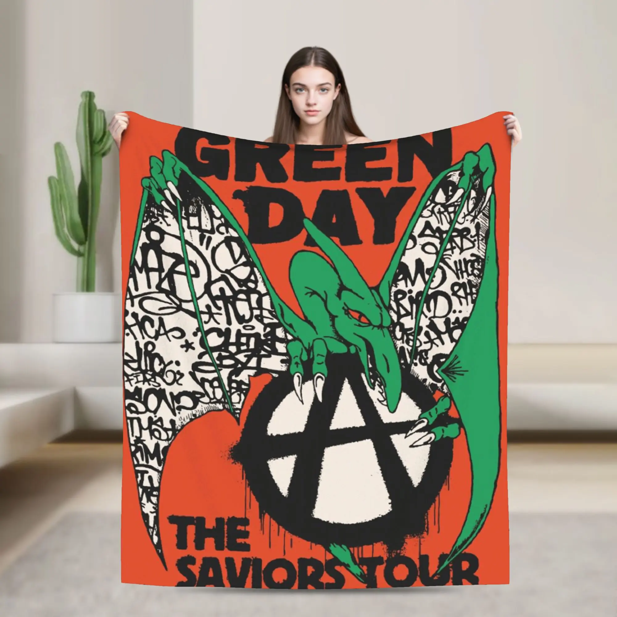 

Greens Days Band Blankets Quality Warm Soft Throw Blanket Winter Children Outdoor Fluffy Bedspread