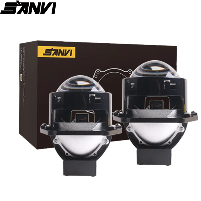 SANVI 2PCS 3.0‘’ Bi LED Projector Lense For Car Headlight Driving Light for Hella 3r G5 Auto Lamp Upgrade Car Light Accessories