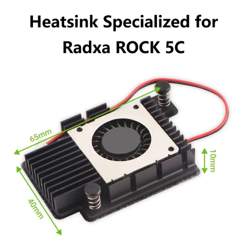 Radxa Rock 5C Dedicated Heatsink Passive Cooling Heatsink with Silent Fan Aluminum Heatsink For Rock 5C Heatsink 6540B