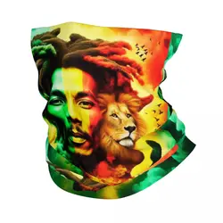 Custom Jamaica Reggae Rock Bob Marley Bandana Neck Warmer Women Men Winter Ski Tube Scarf Gaiter Face Cover