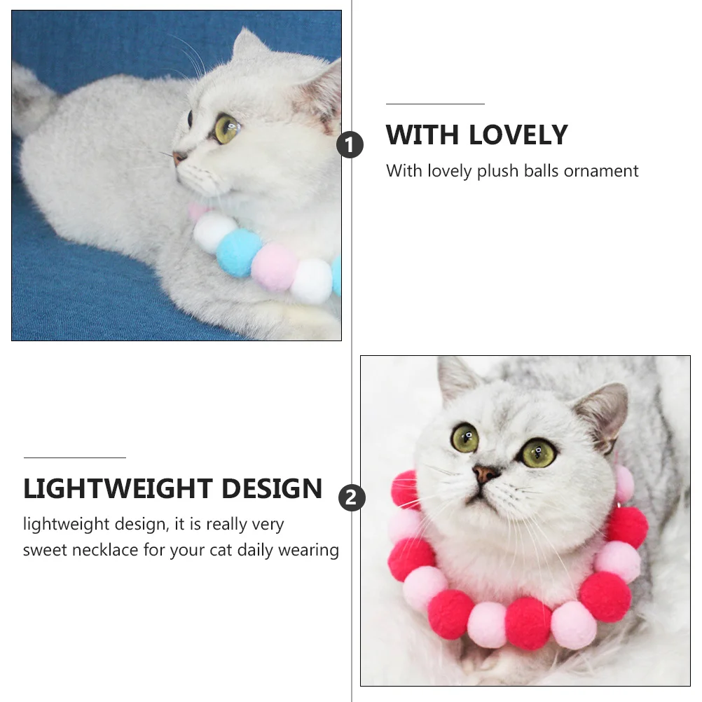 

2Pcs Colorful Pet Collar Set Elastic Cat Dog Necklace Suitable for Birthday Festival Party Cat Collar Dog Necklace