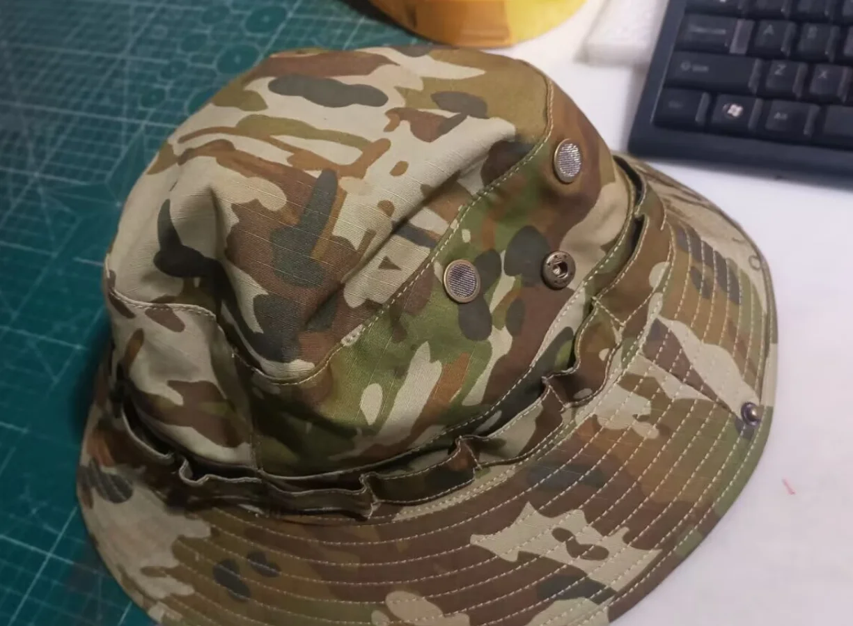 Snow camo German Spot Rhodesia Camouflage Hat Big Five Leaf Men's Summer Sunscreen Big Head Fisherman Bennie Cap — zdjęcie 3