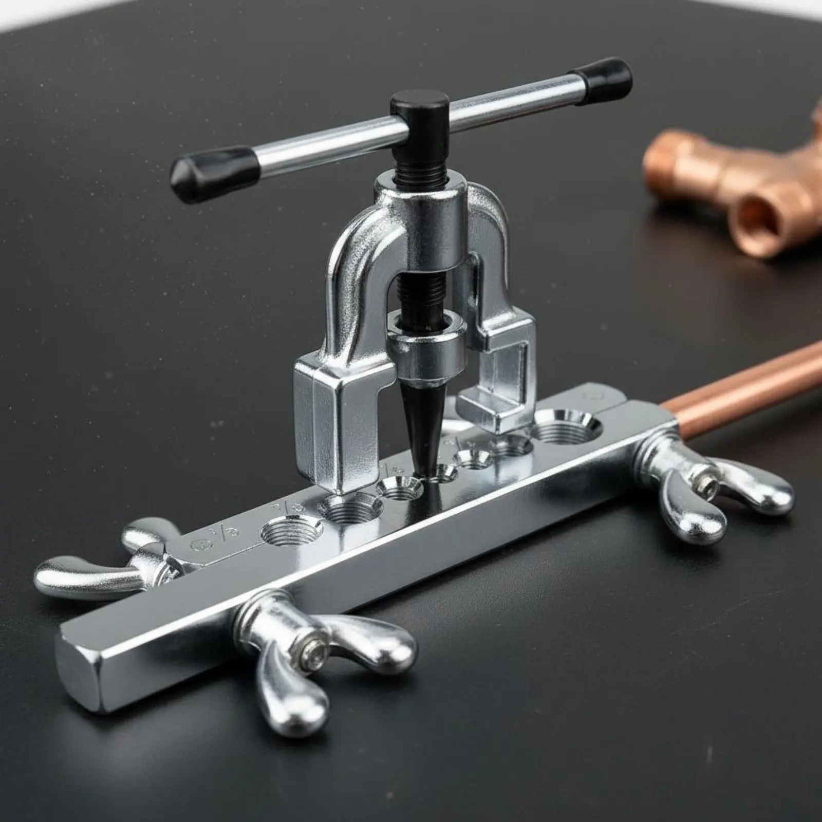

2 Pieces 45 Degree Tube Flaring Tool Metric and Imperial Copper Pipe Flaring Kit Long-Lasting Steel Heavy Duty for Plumbing