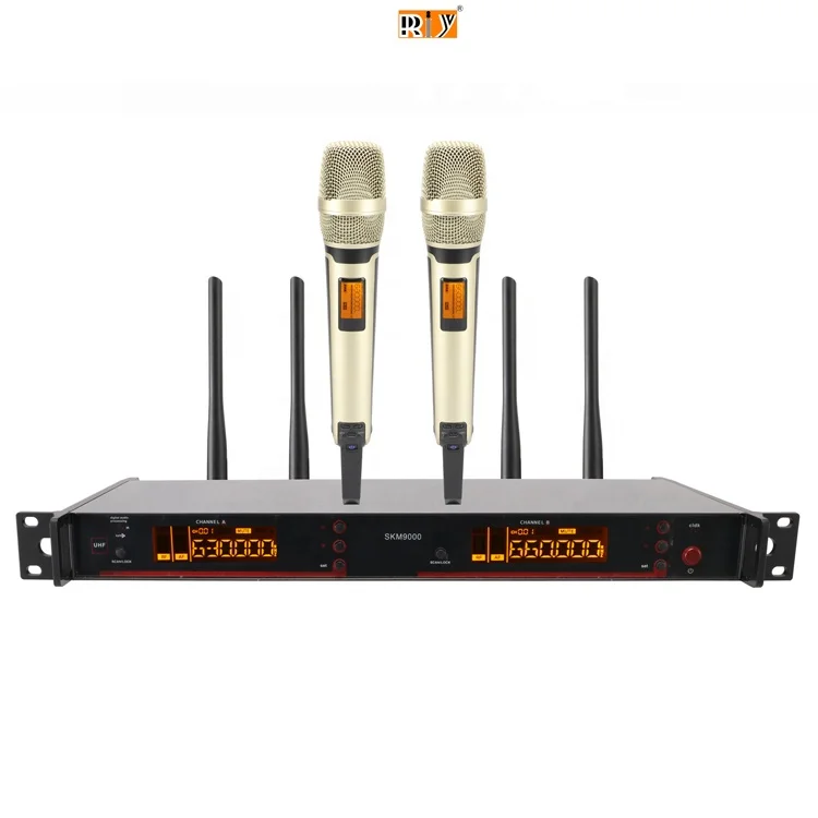 Skm9000-T Professional UHF System 2 Channel True Diversity UHF Wireless Microphone
