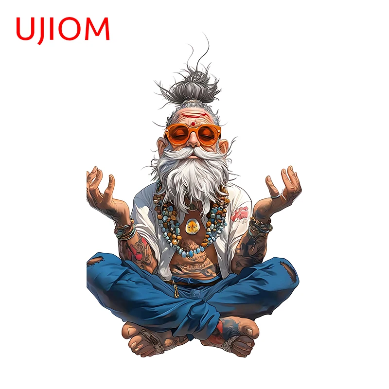UJIOM Kungfu Man Tattoo Wall Sticker Attractive Seated Posture Interesting Bedroom Toilet Decal For DIY Decoration Chambre