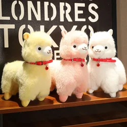 New Cute Alpaca With Bell Plush Toy Cartoon Animals Soft Stuffed Dolls HomeDecor Gift For Holiday Birthday Good quality