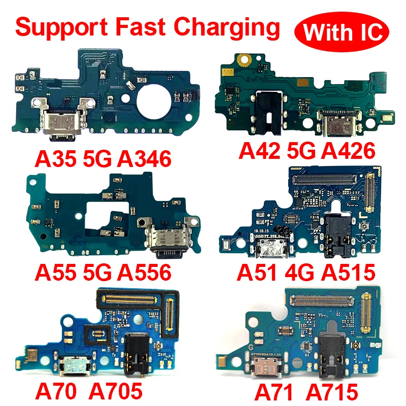 For Samsung  A35 5G A346 A42 5G A426 A55 5G A556 A51 4G A515 A70 A705 A71 A715 Dock USB Charging Port Connector Board Flex Cable