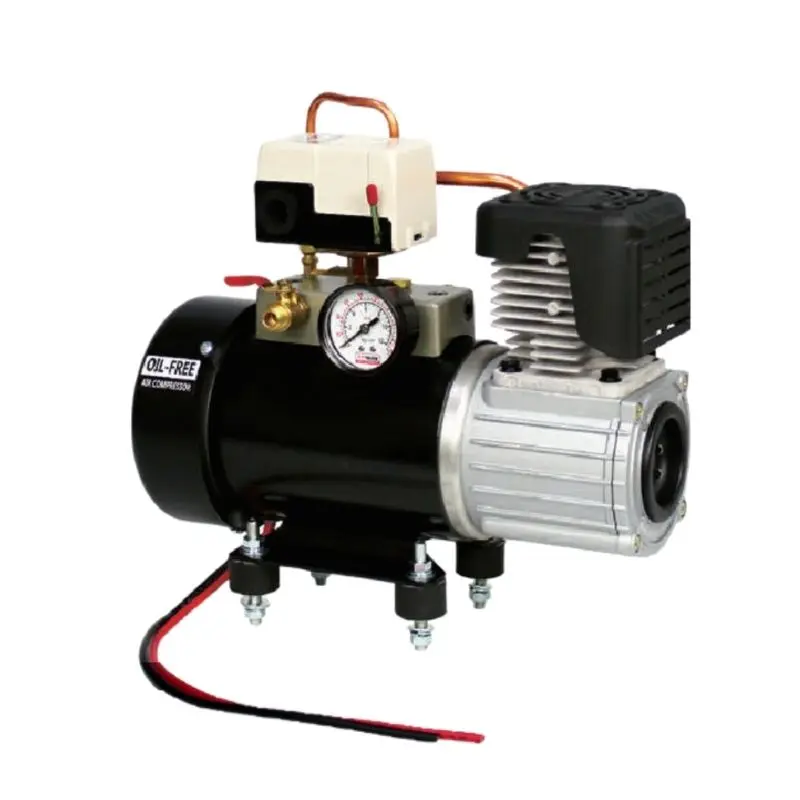 

24V High Efficiency Weatherproof Long Cycle DC Oil Free Professional Piston Man Truck Air Brake Compressor