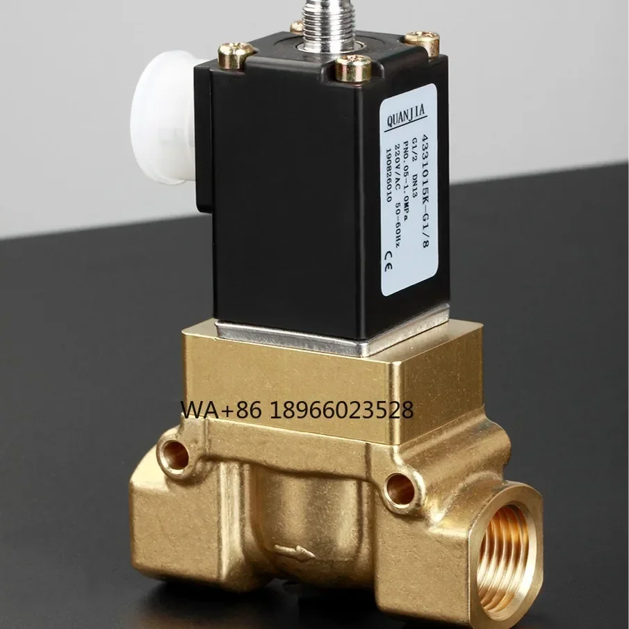 Two-position three-way two-position four-way piston brass solenoid valve air compressor, unloading solenoid valve for screw mach