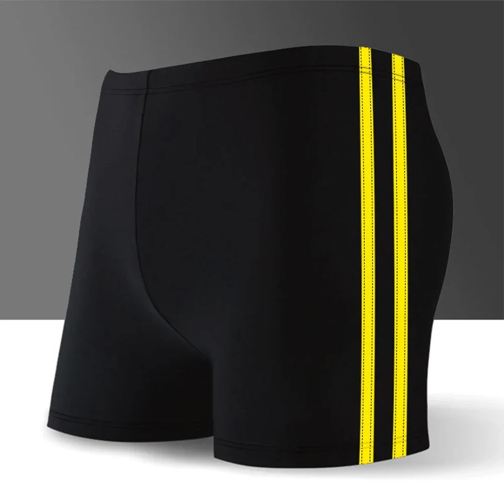 Male Swimwear Men Swimsuit Beachwear Board Briefs Elastic Shorts High Waist Quick Drying Swimming Trunks