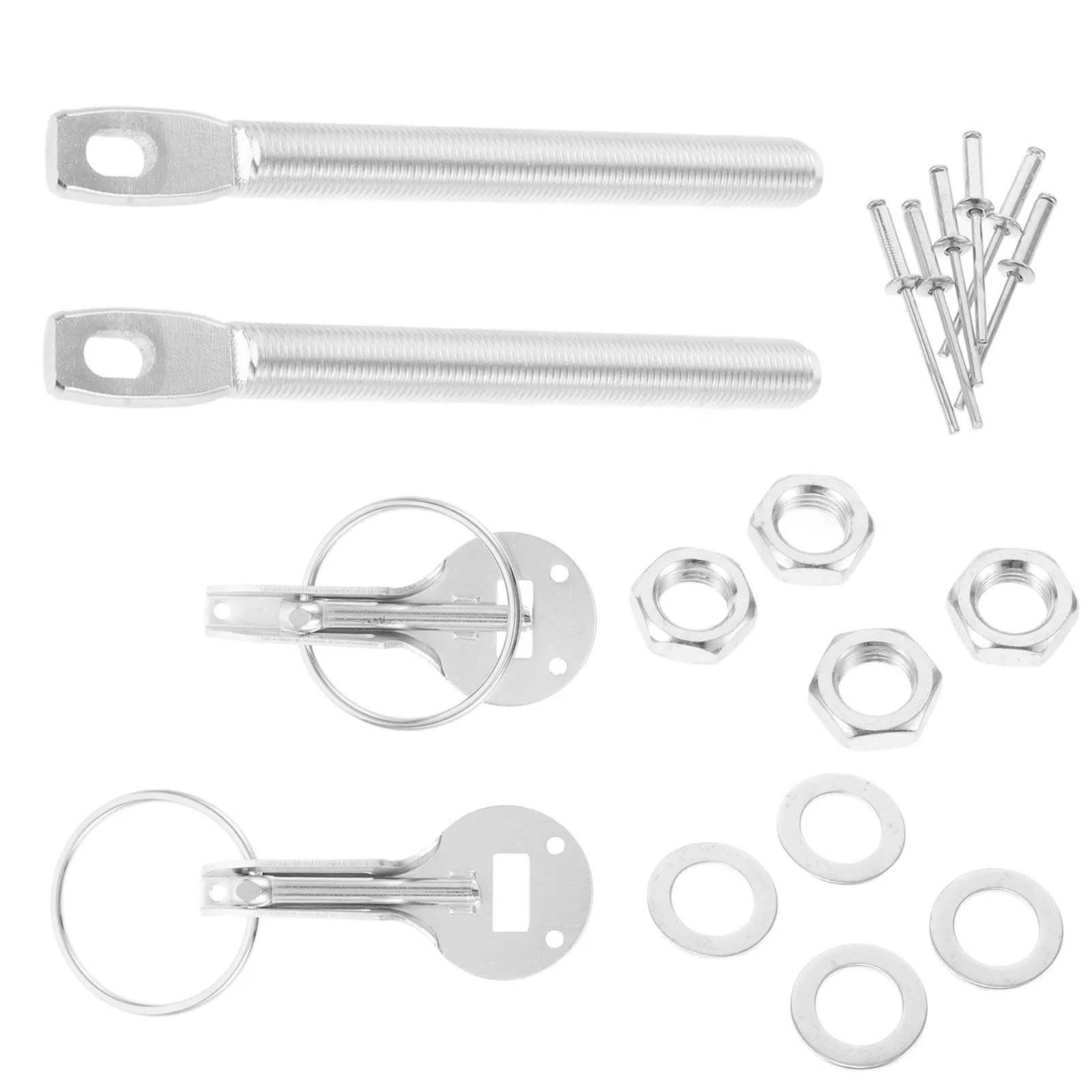 

Universal Stainless Steel Hood Pin Kit Quick Pull Locking Hood Lock Secure Latch Racing Sports Car Quick Release Fasteners