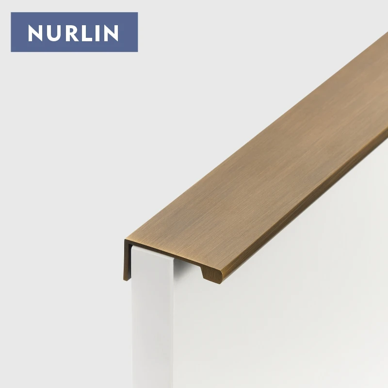 Nurlin – poignée de porte d'armoire à tiroirs en laiton massif, confortable, bord arrondi, traction à lèvres, longueur étendue, couleur Bronze