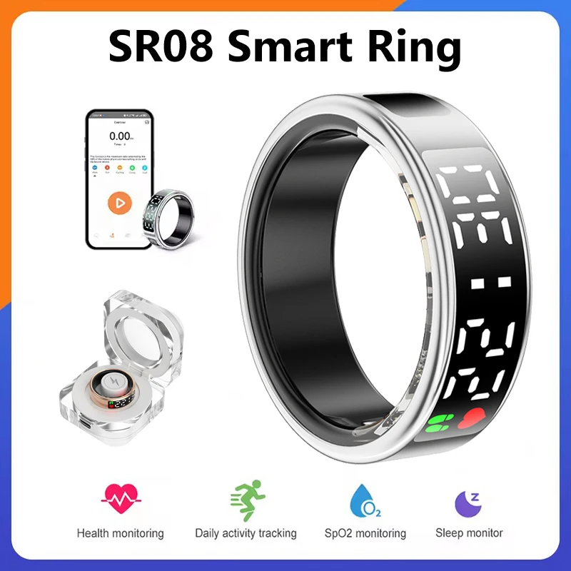 High Performance SR08 Smart Ring Witn 5ATM Waterproof Gesture Operated Camera Video Health Monitoring with Durable Battery