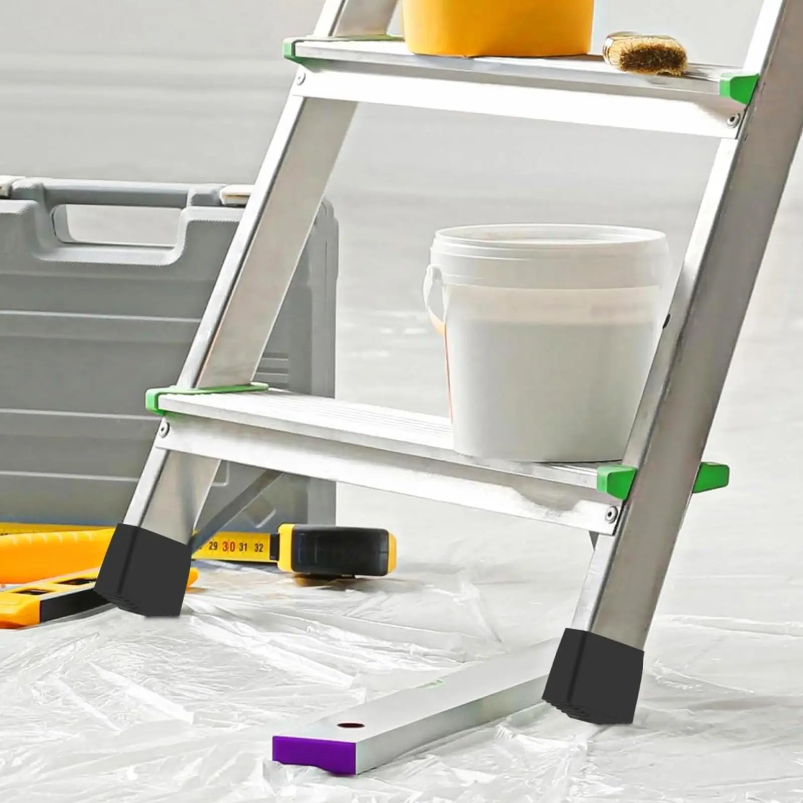 

4x Ladder Feet Covers Ladder Accessoires Household Easy to Install Improved Stability Rubber Foot Pads Foot Caps Anti Skid