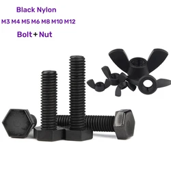 M3 M4 M5 M6 M8 M10 M12 White Nylon External Hexagonal Screws Bolt Wing Nut Combination Set Insulated Plastic Outer Hex Bolts