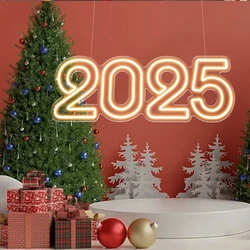 Digital 2024 Neon Sign Light Happy New Year 29x11 inch For Decoration Cross Year Activities Family Business Party