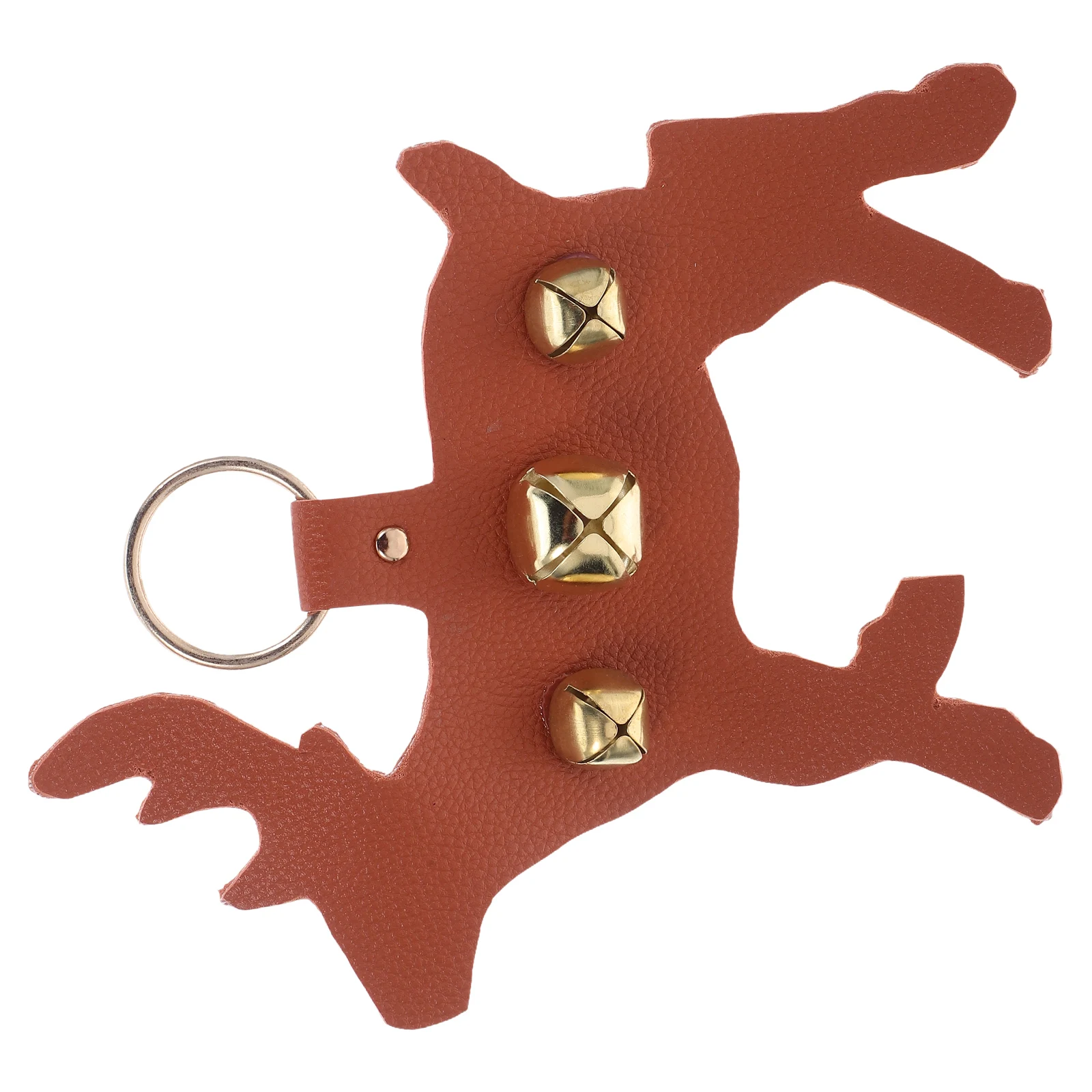 

Christmas Door Knob Hanger PU Reindeer Sleigh Bells Xmas Decorative Entryway Bell for Holiday Season Christmas Door Hanger