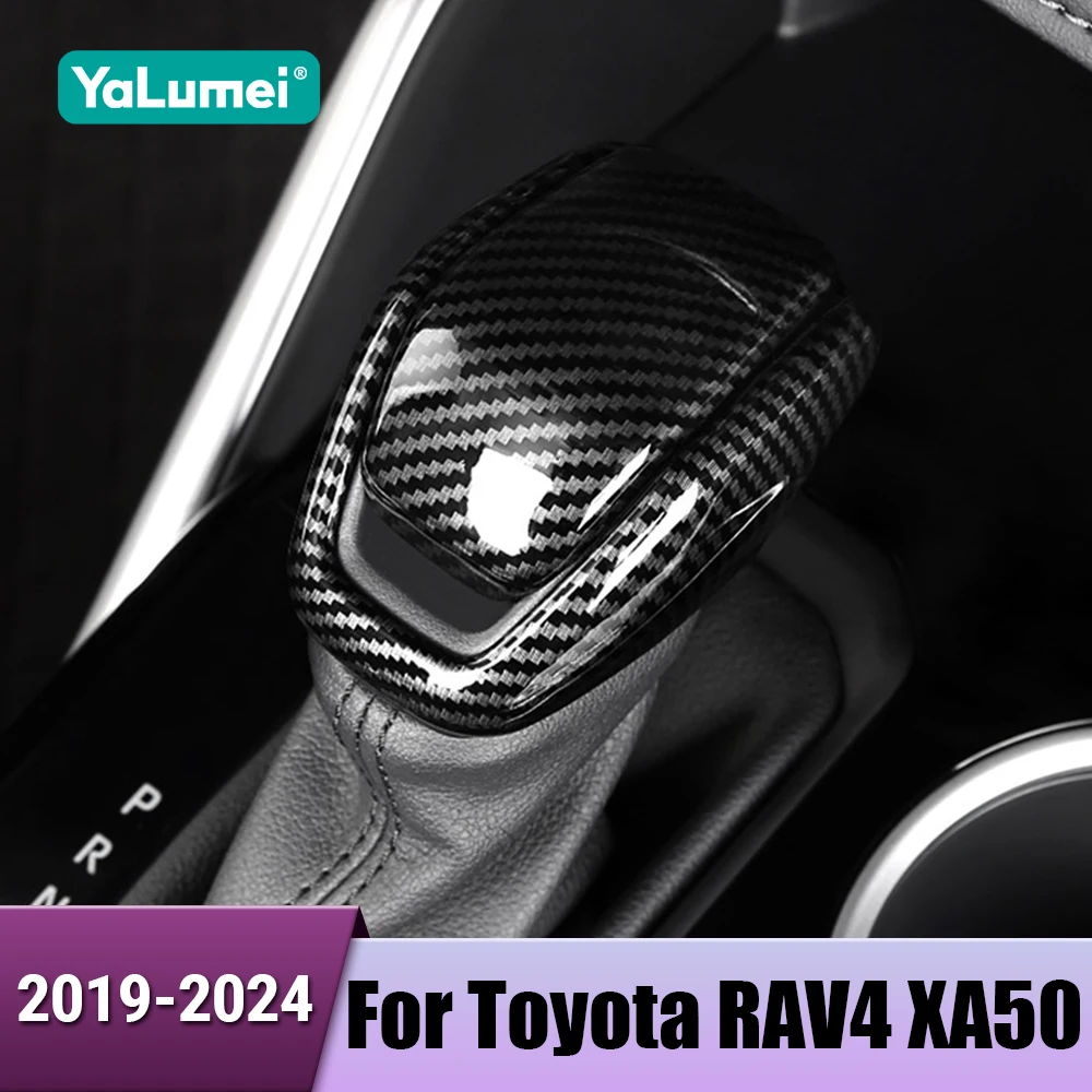 Carbon Fiber Auto Schaltknauf Getriebe Kopf Abdeckung Fall Für Toyota Highlander Kluger XU70 Hybrid 2020 2021 2022 2023 2024 Hybrid