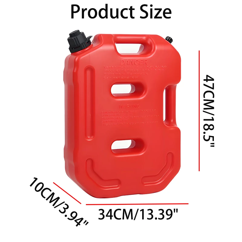 10L Large Capacity Portable Gasoline Tank Suitable For Backup Fuel Tanks For Cars Motorcycles And Off-Road Vehicles