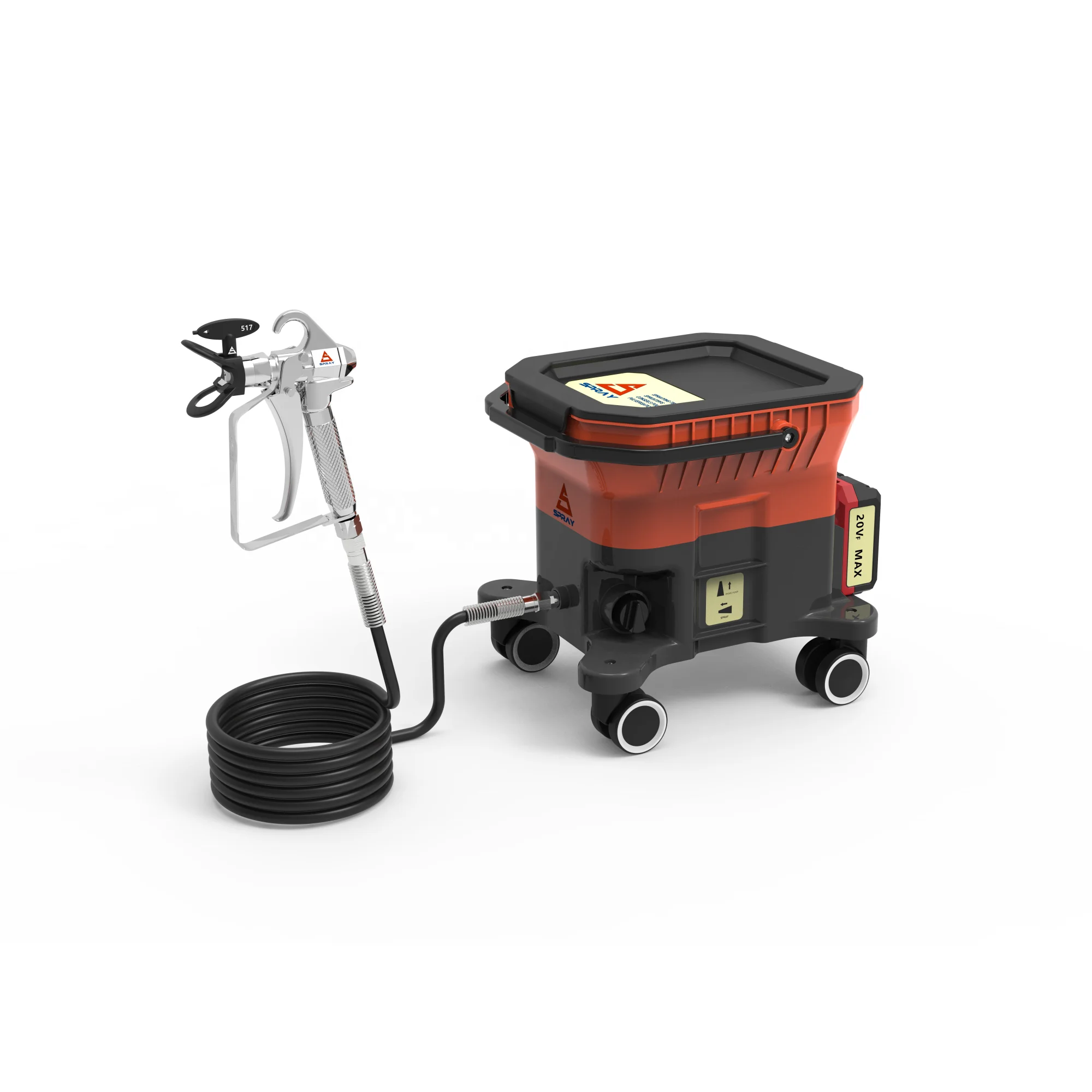 500W Brushless DIY Airless High Pressure Paint Sprayer Lithium Battery Wall & Roof Sprayer Gun