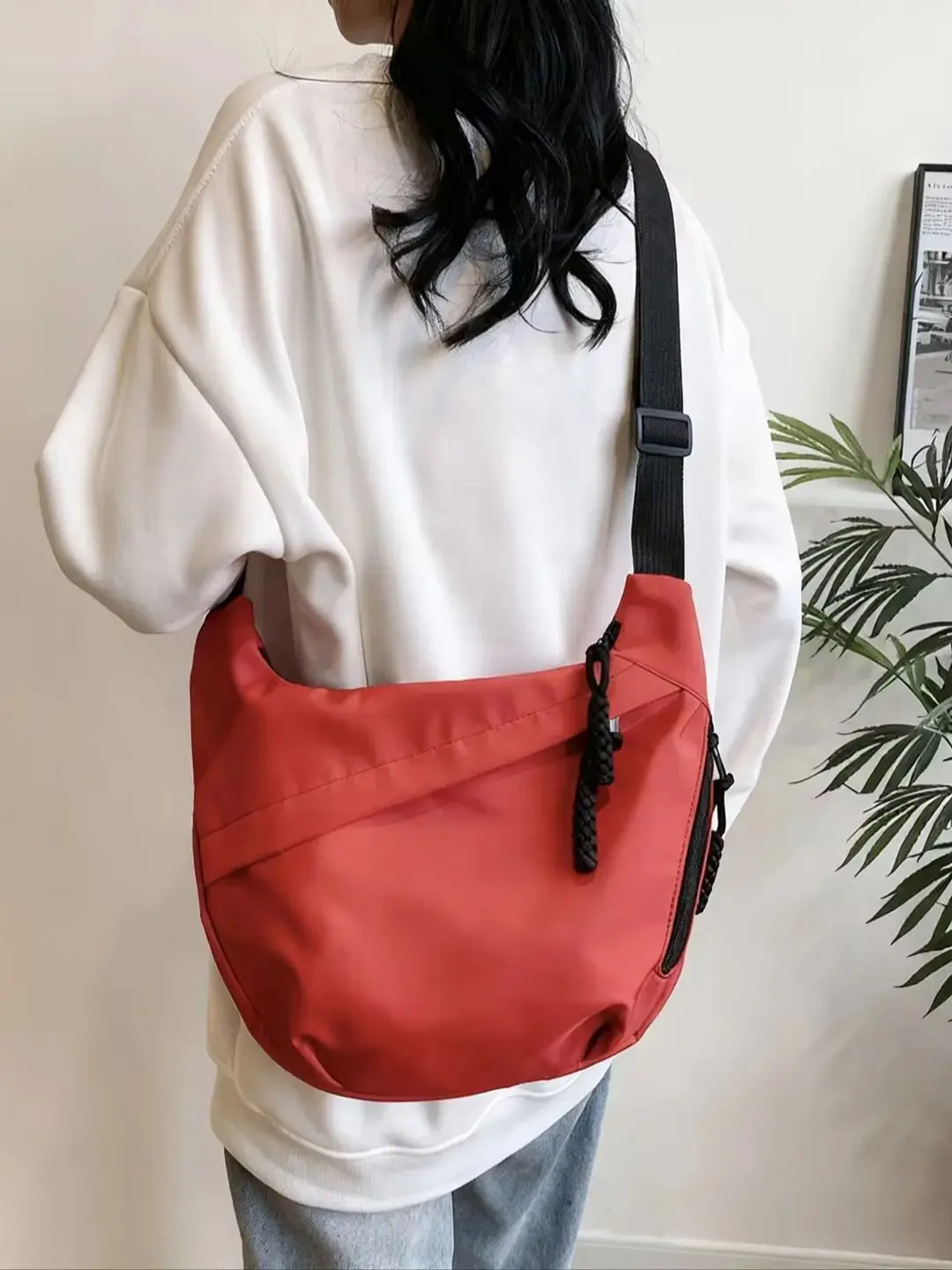 Specyfikacja HOMEFISH Nazwa produktu: mini torebka crossbody w stylu ulicznym, lekka i swobodna torba na ramię, torebka typu shell bag — zdjęcie 2