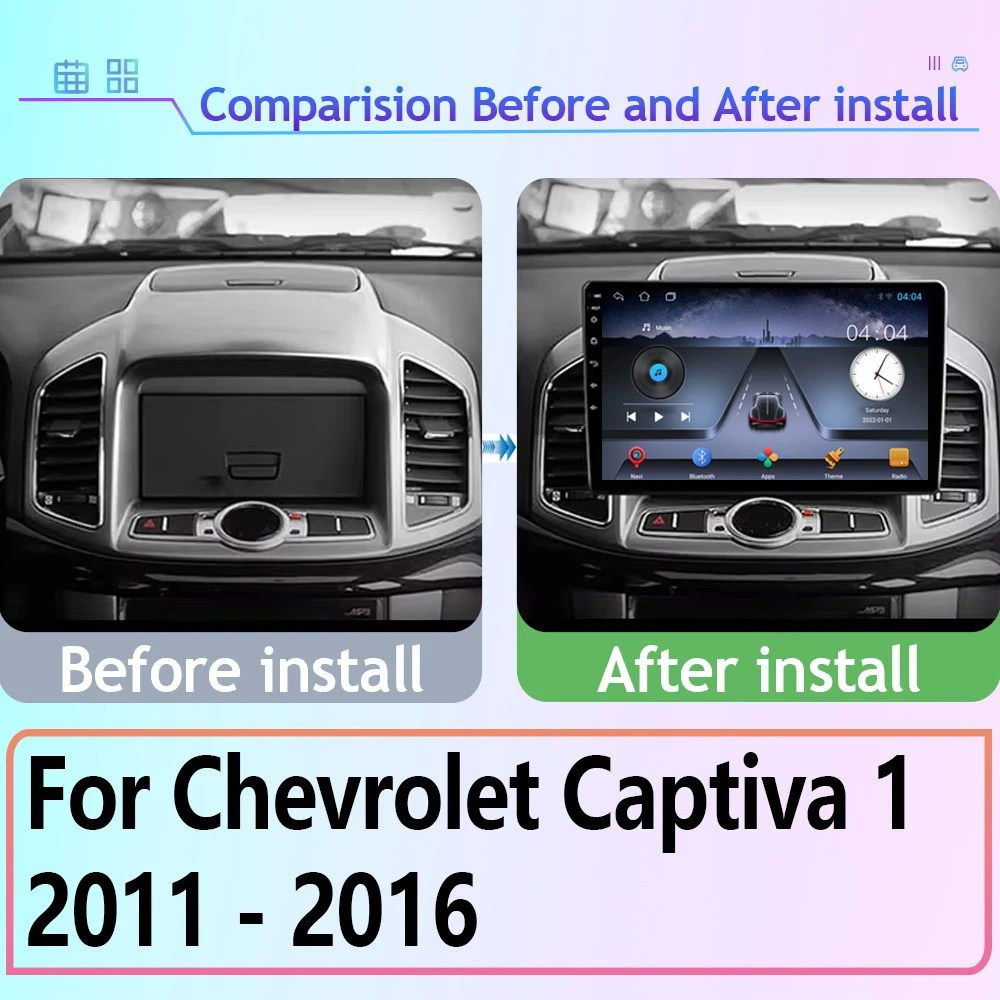 For Chevrolet Captiva 1 2011 - 2016 Car Radio Carplay GPS Navigation Screen Android Auto 5G Wifi DSP Stereo Unit BT No 2 din DVD