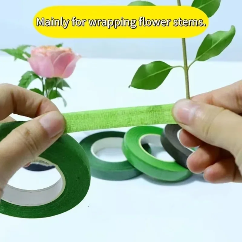 1-10 rollos de cintas florales para tallos de ramo, cintas autoadhesivas verdes, cinta para envolver flores, suministros de decoración DIY para fiestas de boda