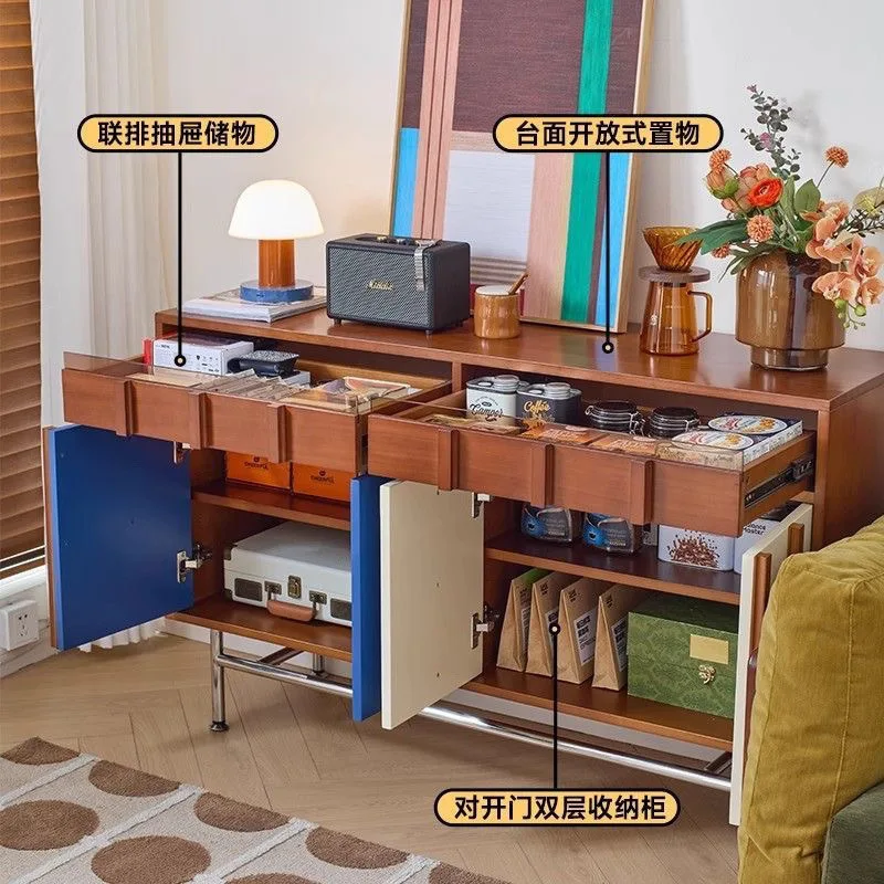 Armadietto laterale per divano medievale nordico, armadietto laterale per piccolo appartamento, soggiorno