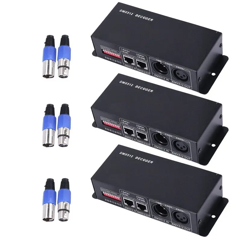 

TFORU-3X DMX 512 4CH X 8A Декодер Светодиодный контроллер 4-канальный драйвер Светодиодная лента RGBW DC 12 В-24 В