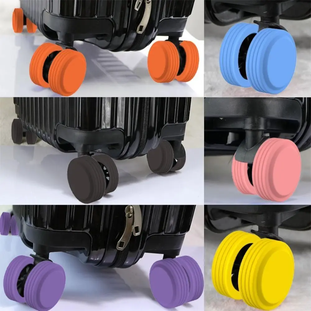 8Pcs Luggage Wheels Protector Rings Silicone Luggage Accessories Wheels Cover For Most Luggage Reduce Noise For Travel Luggage