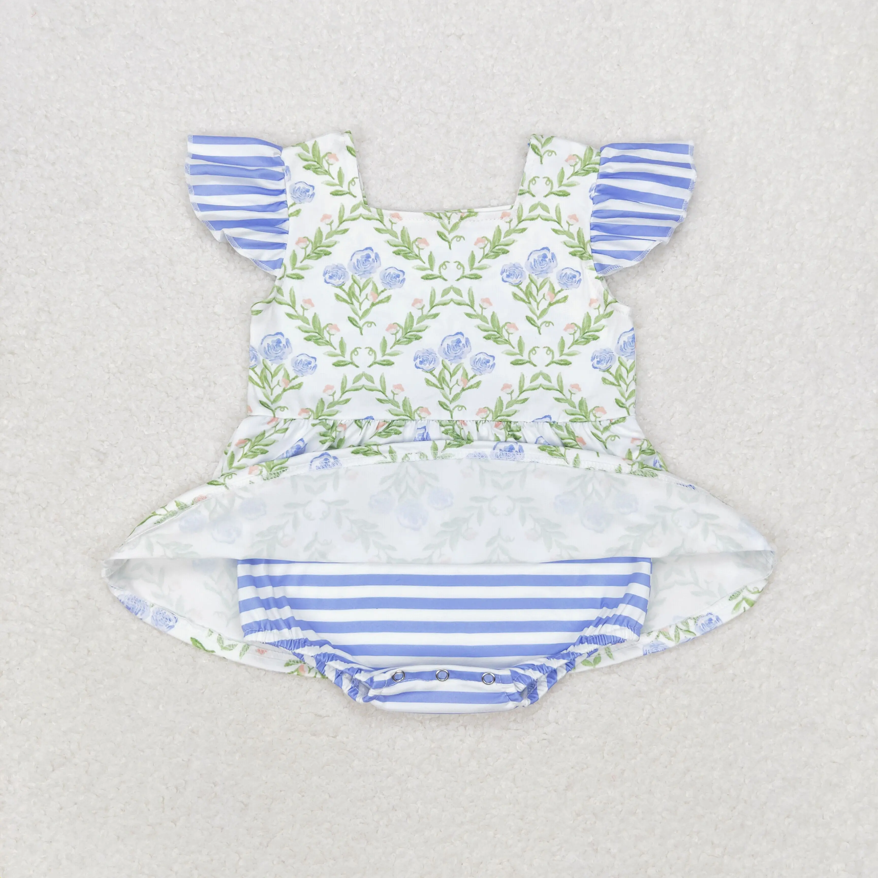 Ropa de verano para niños, pelele para recién nacidos, mono de burbujas de flores de vaca, ropa de una pieza, venta al por mayor