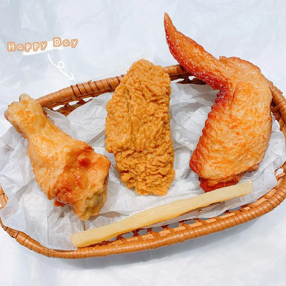 Criativo batatas fritas asas de frango grampos de cabelo moda jóias simulação fast food grampos de cabelo pernas de frango clipes laterais