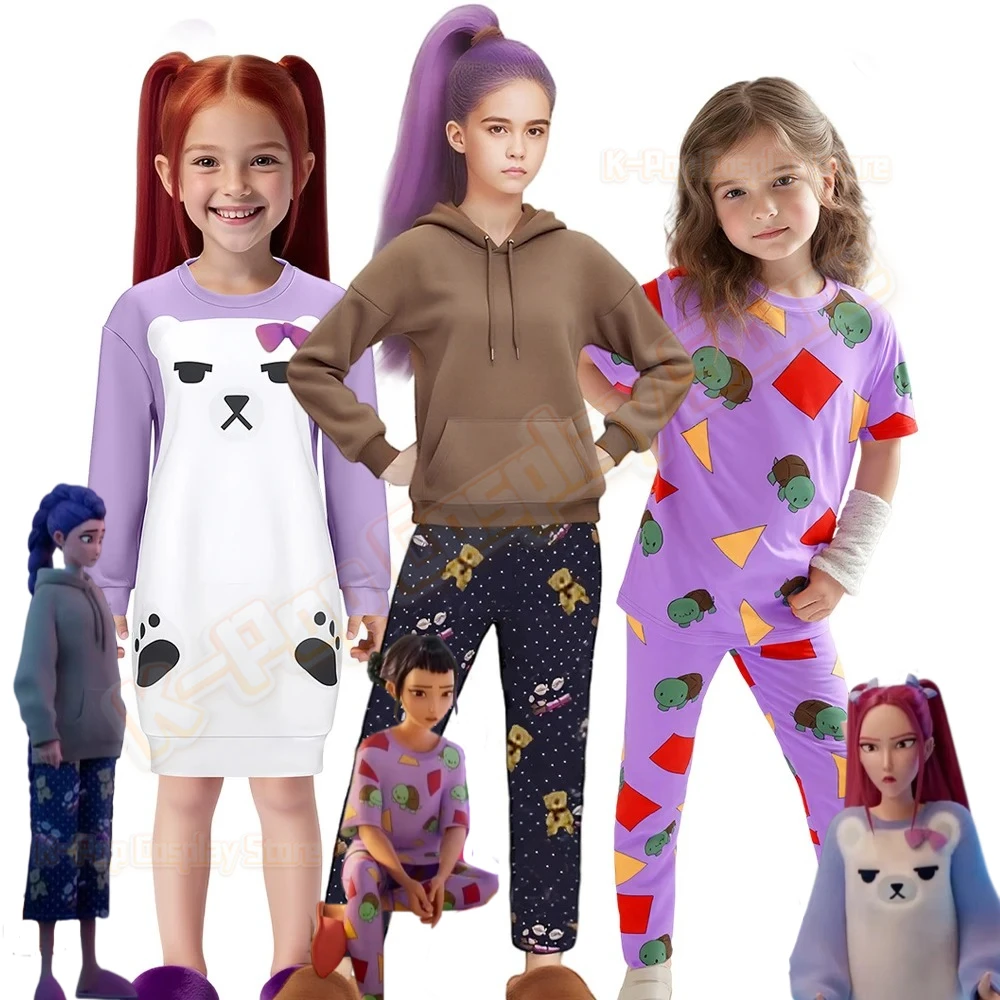 

New Mira Rumi Zoey Pajamas Sleepwear KPop Demon Hunters Huntrix Costume Pyjama Party Outfits Halloween for Roleplay Women Girls