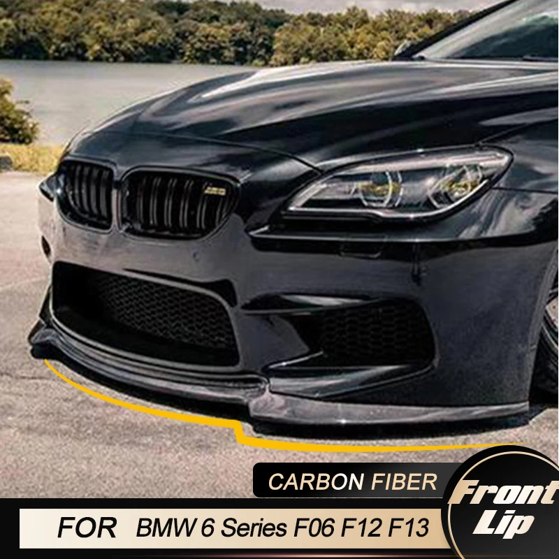 

Car Front Bumper Lip For BMW 6 Series F06 F12 F13 M6 Convertible 2014-2017 Front Lip With Splitters Chin Apron Carbon Fiber FRP