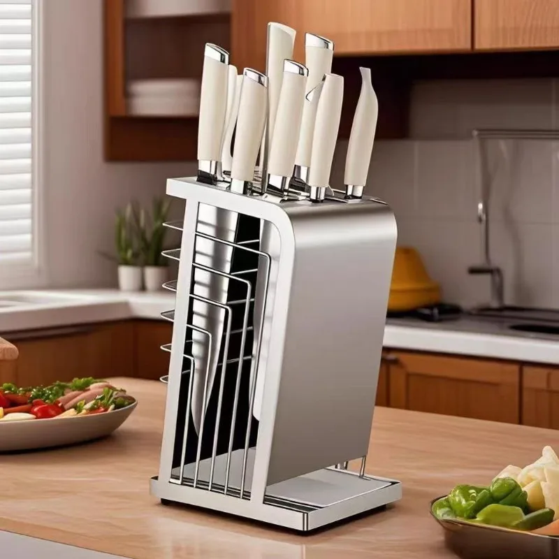 

Бытовой минималистичный держатель для ножей из нержавеющей стали 304, держатель для кухонных инструментов, подключаемый держатель для ножей, новый держатель для инструментов 2025 г.